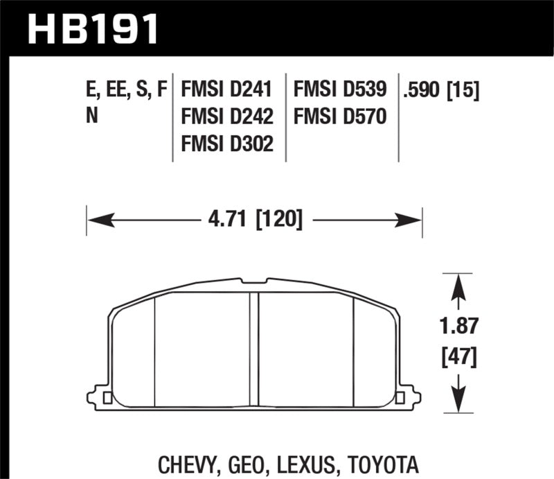 Hawk 87 Toyota Corolla FX16 HP+ Street Front Brake Pads | hawk-87-toyota-corolla-fx16-hp-street-front-brake-pads | Brake Pads - Performance | Hawk Performance