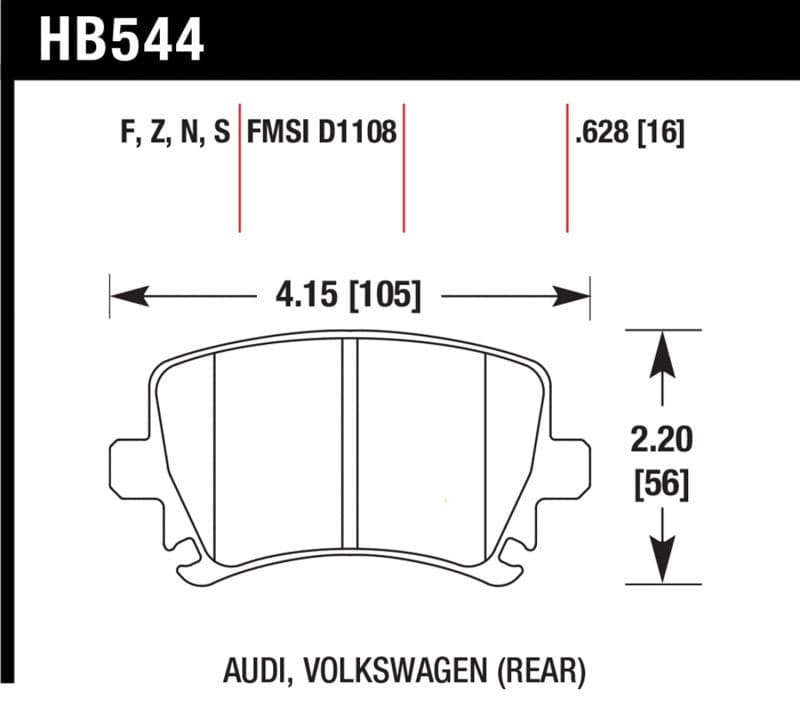 Hawk Audi A3 / A4 / A6 Quattro HPS Rear Brake Pads | hawk-audi-a3-a4-a6-quattro-hps-rear-brake-pads | Brake Pads - Performance | Hawk Performance