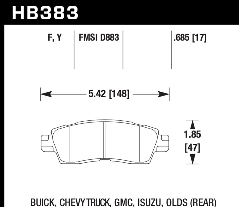 Hawk Buick / Chevy Truck / GMC / Isuzu / Olds / LTS Street Rear Brake Pads | hawk-buick-chevy-truck-gmc-isuzu-olds-lts-street-rear-brake-pads | Brake Pads - OE | Hawk Performance