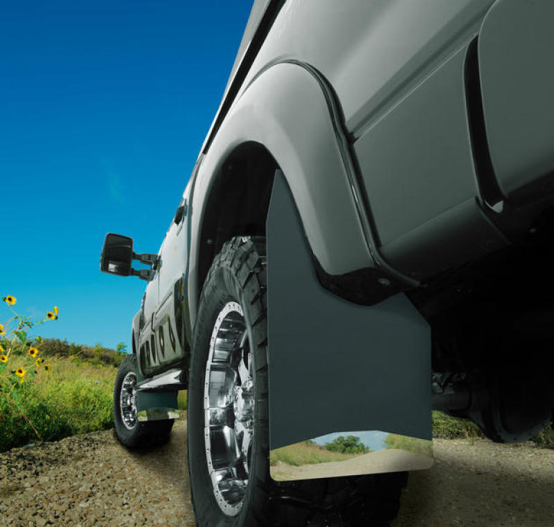 Husky Liners Universal 12in Wide Black Rubber Front Mud Flaps w/ Black Weight | husky-liners-universal-12in-wide-black-rubber-front-mud-flaps-w-black-weight | Mud Flaps | Husky Liners