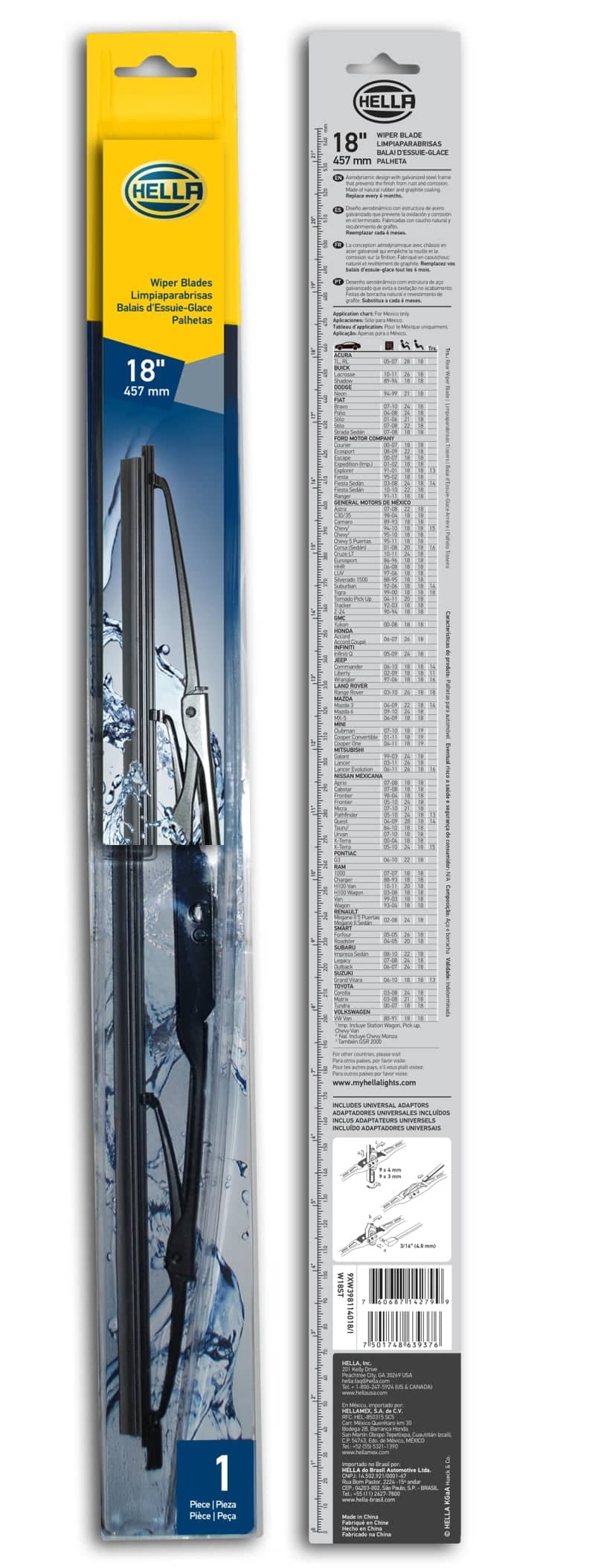 Hella Standard Wiper Blade 18in - Single | hella-standard-wiper-blade-18in-single | Exterior Trim | Hella