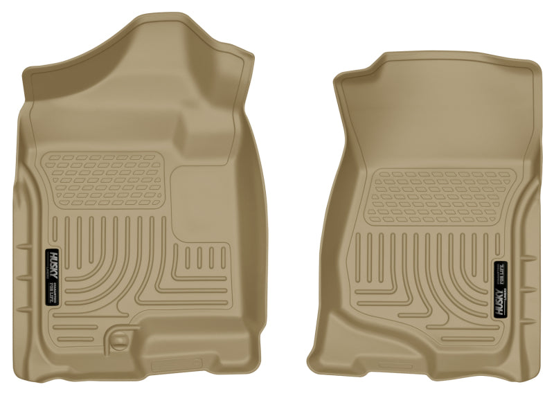 Husky Liners 07-14 Cadillac Escalade ESV/EXT Weatherbeater Tan Front Floor Liners | husky-liners-07-14-cadillac-escalade-esv-ext-weatherbeater-tan-front-floor-liners | Floor Mats - Rubber | Husky Liners