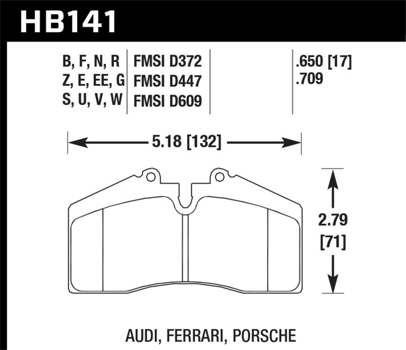 Hawk Ferrari 456GT Rear / Porsche 911 Rear / Porsche 911/928/944/968 Front DTC-50 Race Brake Pads | hawk-ferrari-456gt-rear-porsche-911-rear-porsche-911-928-944-968-front-dtc-50-race-brake-pads | Brake Pads - Racing | Hawk Performance