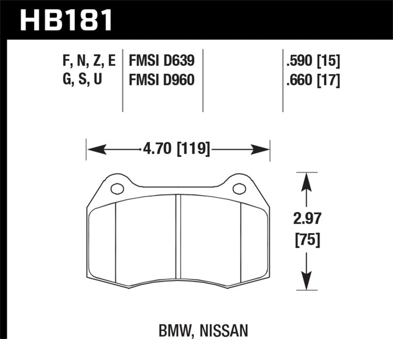 Hawk 94-97 BMW 840CI/850CI HPS Front Street Brake Pads | hawk-94-97-bmw-840ci-850ci-hps-front-street-brake-pads | Brake Pads - Performance | Hawk Performance