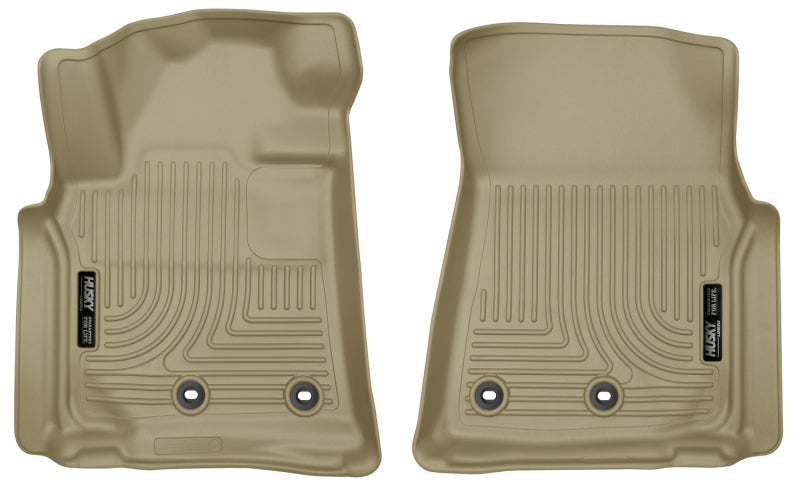 Husky Liners 13-16 Lexus LX570 / 13-16 Toyota Land Cruiser WeatherBeater Front Tan Floor Liners | husky-liners-13-16-lexus-lx570-13-16-toyota-land-cruiser-weatherbeater-front-tan-floor-liners | Floor Mats - Rubber | Husky Liners