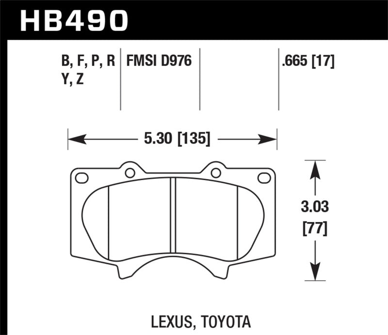 Hawk 10 Lexus GX460 / 03-09 Lexus GX470 / 04-10 4Runner 4.0L/4.7L / 07-10 FJ Cruiser 4.0L / 03-07 Se | hawk-10-lexus-gx460-03-09-lexus-gx470-04-10-4runner-4-0l-4-7l-07-10-fj-cruiser-4-0l-03-07-se | Brake Pads - OE | Hawk Performance