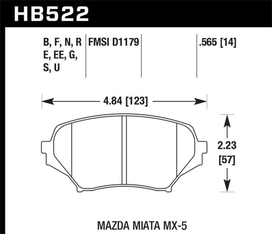 Hawk HP 06-10 Mazda Miata Mx-5 HP+ Street Front Brake Pads | hawk-hp-06-10-mazda-miata-mx-5-hp-street-front-brake-pads | Brake Pads - Performance | Hawk Performance