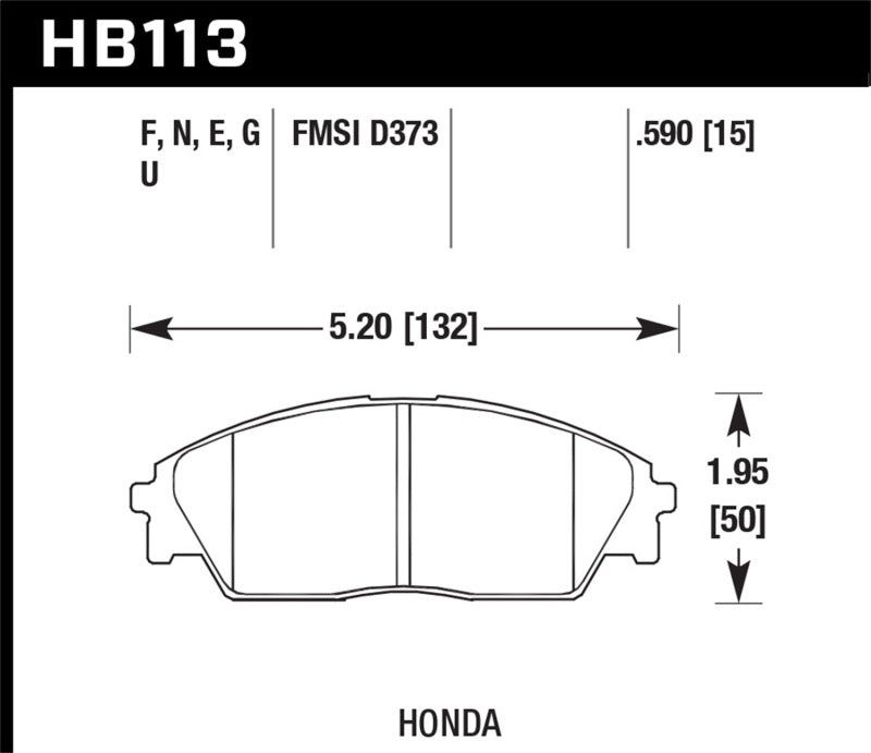 Hawk Honda/ Acura 88-91 Civic Wagon/90-91CRX Si/ 88-90 Prelude S HPS Street Front Brake Pads | hawk-honda-acura-88-91-civic-wagon-90-91crx-si-88-90-prelude-s-hps-street-front-brake-pads | Brake Pads - Performance | Hawk Performance
