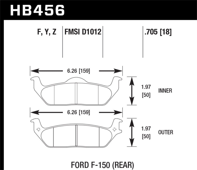 Hawk 04-11 Ford F-150 /  06-08 Lincoln Mark LT Performance Ceramic Rear Street Brake Pads | hawk-04-11-ford-f-150-06-08-lincoln-mark-lt-performance-ceramic-rear-street-brake-pads | Brake Pads - Performance | Hawk Performance