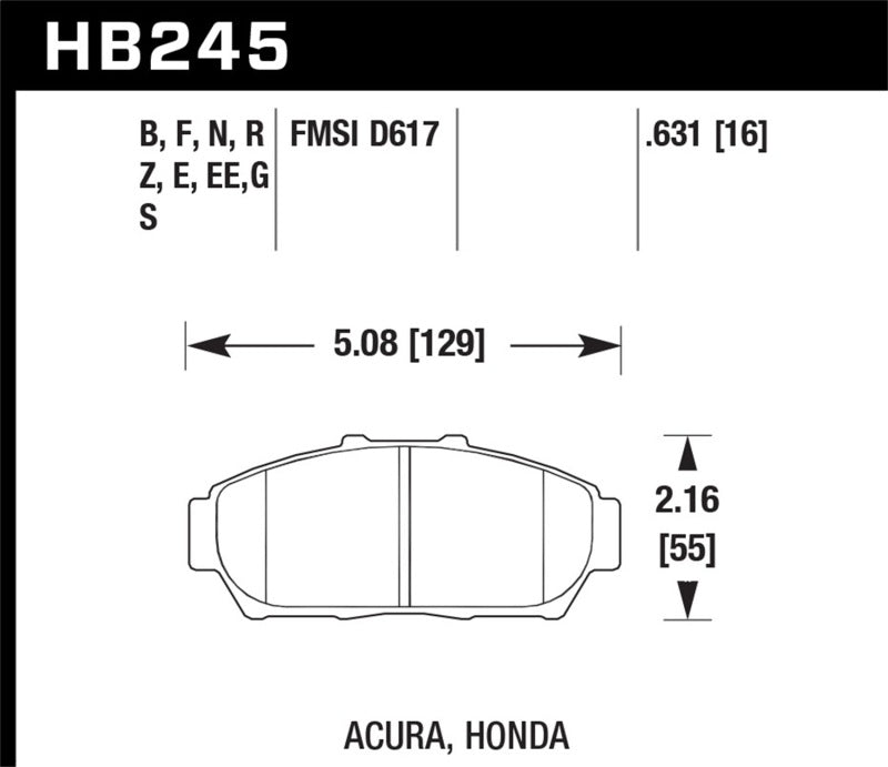 Hawk 1997-2001 Acura Integra GS HPS 5.0 Front Brake Pads | hawk-1997-2001-acura-integra-gs-hps-5-0-front-brake-pads | Brake Pads - Performance | Hawk Performance