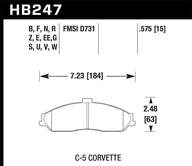 Hawk 97-06 Corvette (incl C5 Z06) Performance Ceramic Street Front Brake Pads | hawk-97-06-corvette-incl-c5-z06-performance-ceramic-street-front-brake-pads | Brake Pads - Performance | Hawk Performance