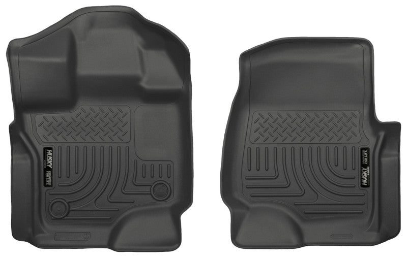 Husky Liners 15 Ford F-150 Super/Super Crew Cab WeatherBeater Black Front Floor Liners | husky-liners-15-ford-f-150-super-super-crew-cab-weatherbeater-black-front-floor-liners | Floor Mats - Rubber | Husky Liners