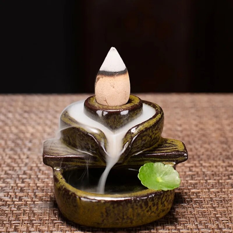 Ceramic Waterfall Incense Holder for Home Decor