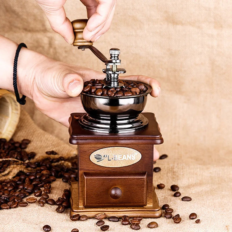 Retro Manual Coffee Grinder Portable Ferris Wheel Coffee Bean Grinder Professional Handmade Coffee Accessories