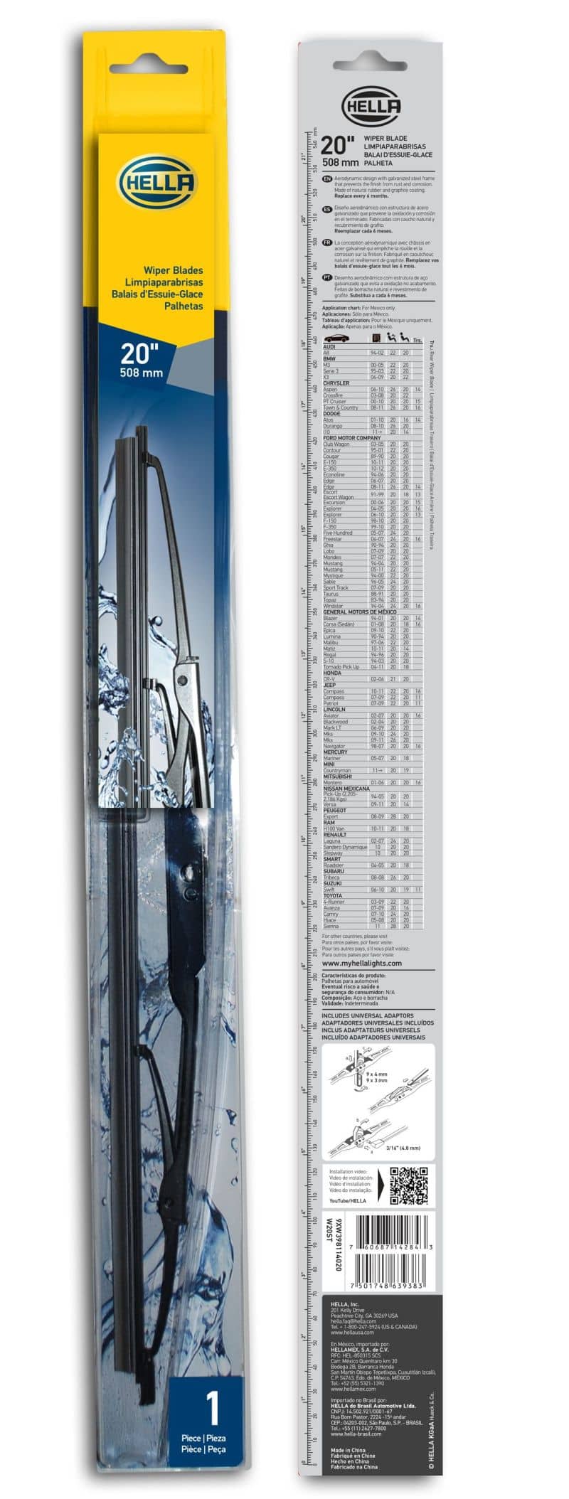 Hella Standard Wiper Blade 20in - Single | hella-standard-wiper-blade-20in-single | Exterior Trim | Hella