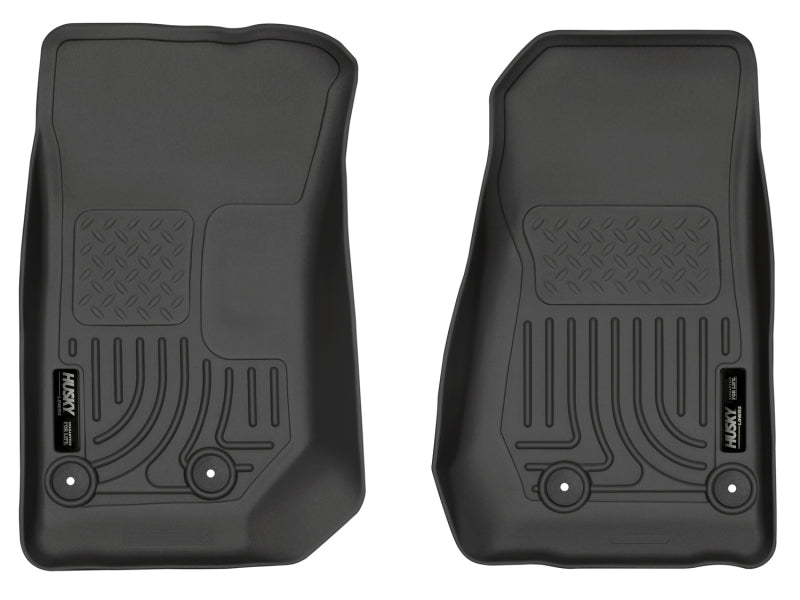 Husky Liners 14 Jeep Wrangler 2/4 Door Weatherbeater Black Front Floor Liners | husky-liners-14-jeep-wrangler-2-4-door-weatherbeater-black-front-floor-liners | Floor Mats - Rubber | Husky Liners