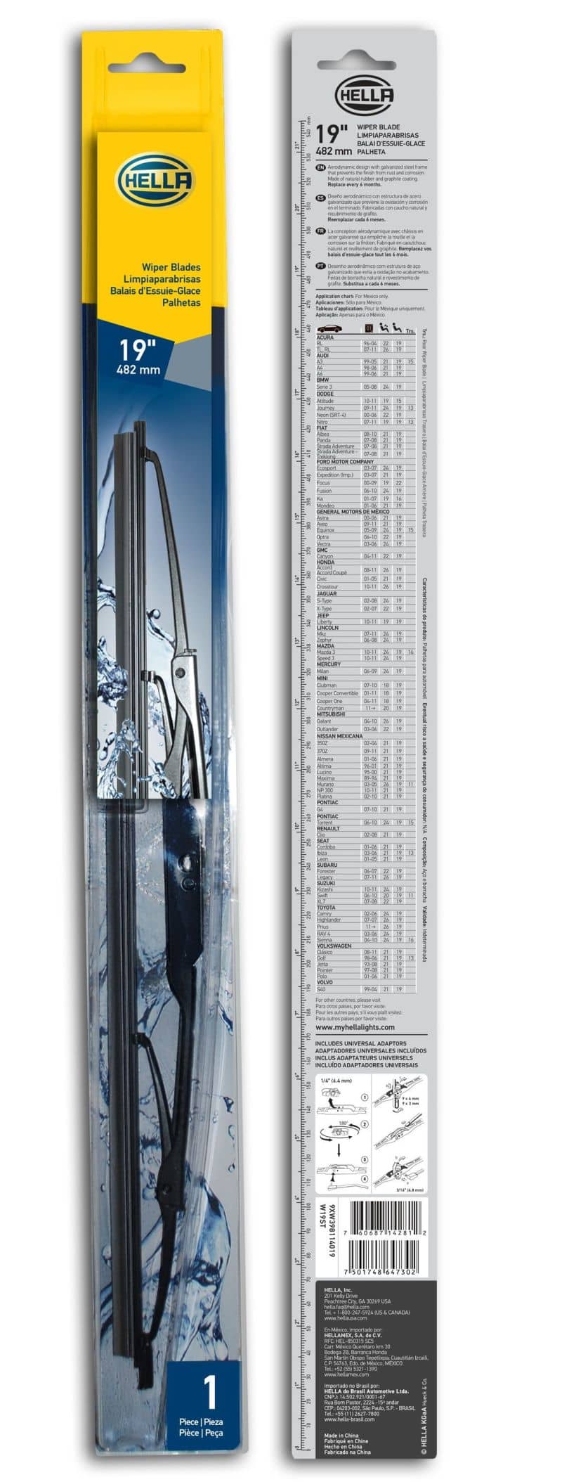 Hella Standard Wiper Blade 19in - Single | hella-standard-wiper-blade-19in-single | Exterior Trim | Hella