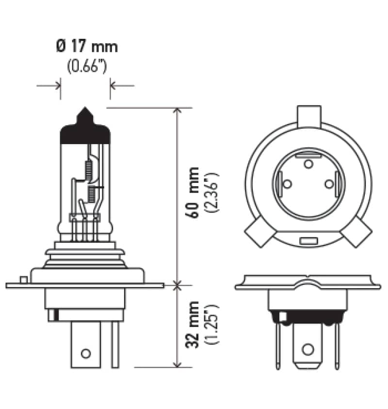 Hella H4 12V 130/90W Halogen Headlight Bulb - Universal | hella-h4-12v-130-90w-halogen-headlight-bulb-universal | Bulbs | Hella