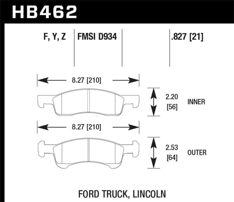 Hawk 03-06 Ford Expedition / 03-06 Lincoln Navigator LTS Street Front Brake | hawk-03-06-ford-expedition-03-06-lincoln-navigator-lts-street-front-brake | Brake Pads - OE | Hawk Performance