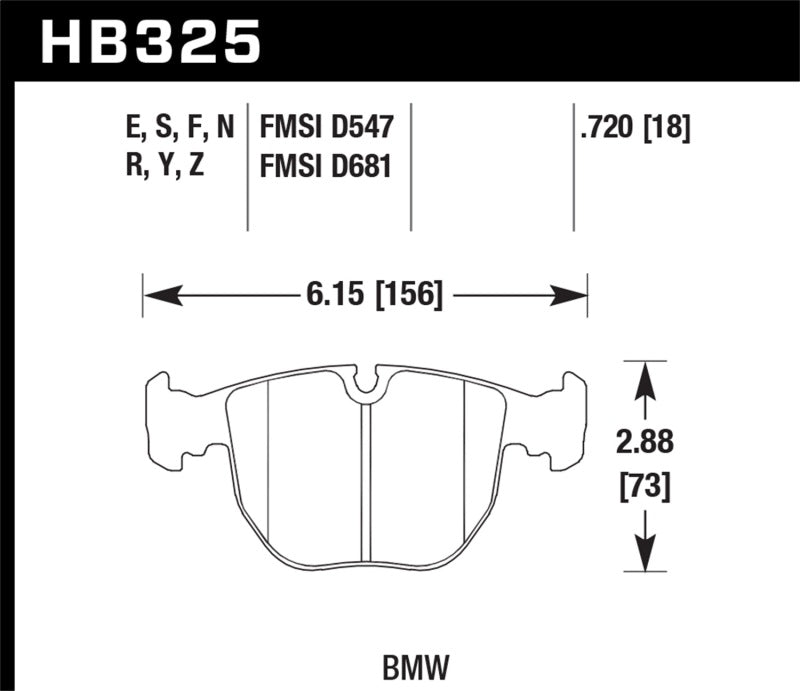 Hawk 01-03 BMW 530I 3.0L / 97-03 BMW 540I 4.4L / 96-01 740I 4.4L / 00-03 M5 5.0L / 01-06 M5 3.0L/4.4 | hawk-01-03-bmw-530i-3-0l-97-03-bmw-540i-4-4l-96-01-740i-4-4l-00-03-m5-5-0l-01-06-m5-3-0l-4-5 | Brake Pads - Performance | Hawk Performance