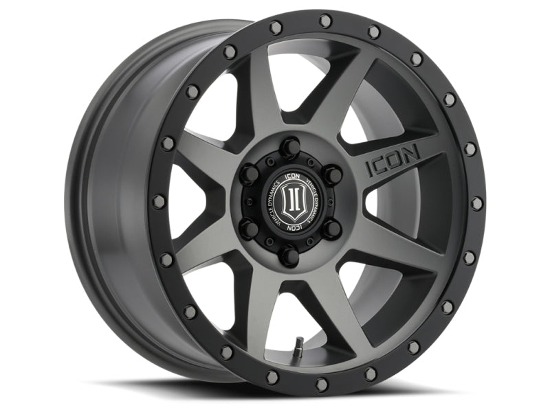 ICON Rebound 17x8.5 5x150 25mm Offset 5.75in BS 110.1mm Bore Titanium Wheel | icon-rebound-17x8-5-5x150-25mm-offset-5-75in-bs-110-1mm-bore-titanium-wheel | Wheels - Cast | ICON