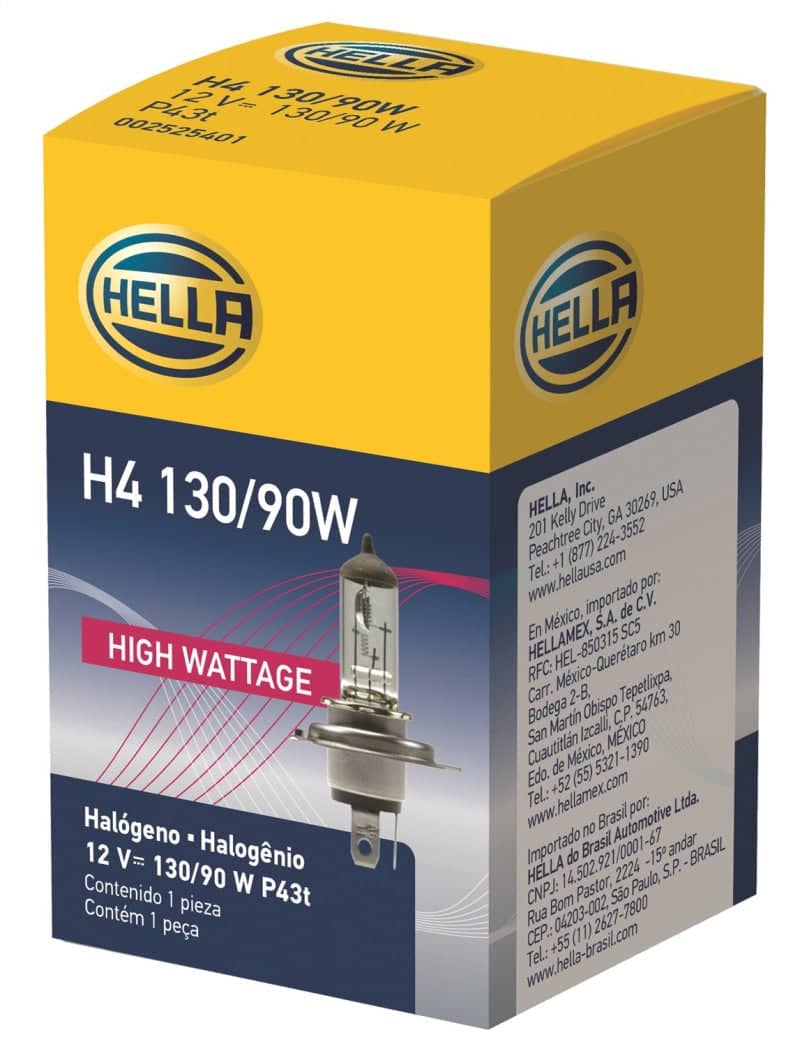 Hella H4 12V 130/90W Halogen Headlight Bulb - Universal | hella-h4-12v-130-90w-halogen-headlight-bulb-universal | Bulbs | Hella