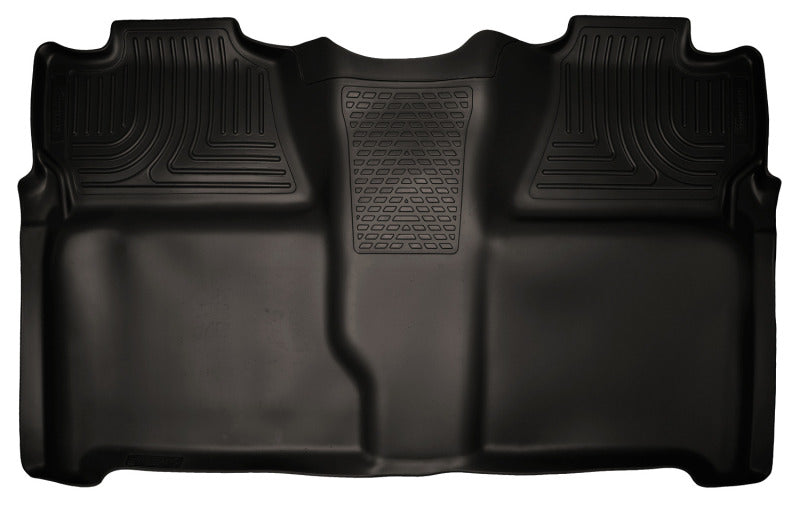 Husky Liners 07-13 Chevy Silverado 1500/2500HD Crew Cab PU Weatherbeater Black 2nd Seat Floor Liner | husky-liners-07-13-chevy-silverado-1500-2500hd-crew-cab-pu-weatherbeater-black-2nd-seat-floor-liner | Floor Mats - Rubber | Husky Liners