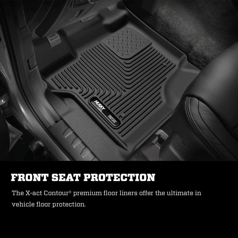 Husky Liners 2015 Ford F-150 SuperCrew Cab X-Act Contour Black Front Seat Floor Liners | husky-liners-2015-ford-f-150-supercrew-cab-x-act-contour-black-front-seat-floor-liners | Floor Mats - Rubber | Husky Liners