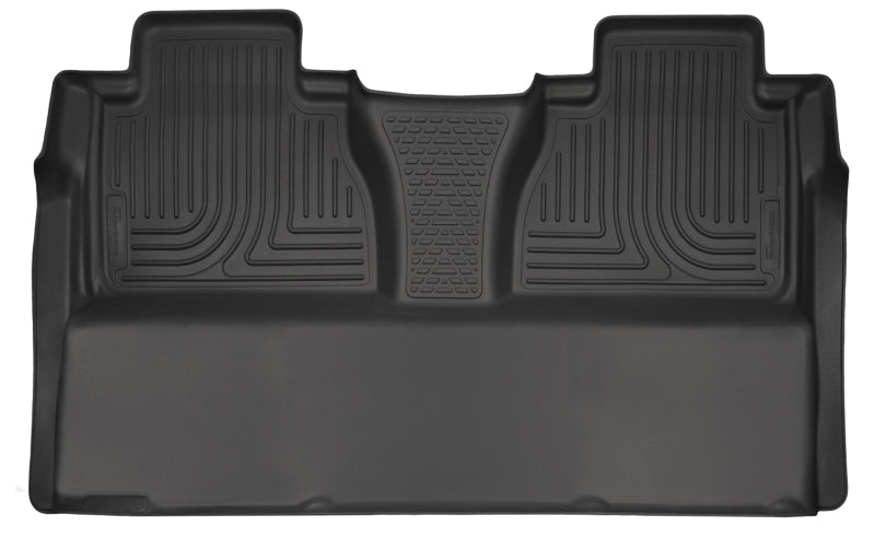 Husky Liners 14-15 Toyota Tundra CrewMax Cab Pickup Weatherbeater Black 2nd Seat Floor Liners | husky-liners-14-15-toyota-tundra-crewmax-cab-pickup-weatherbeater-black-2nd-seat-floor-liners | Floor Mats - Rubber | Husky Liners