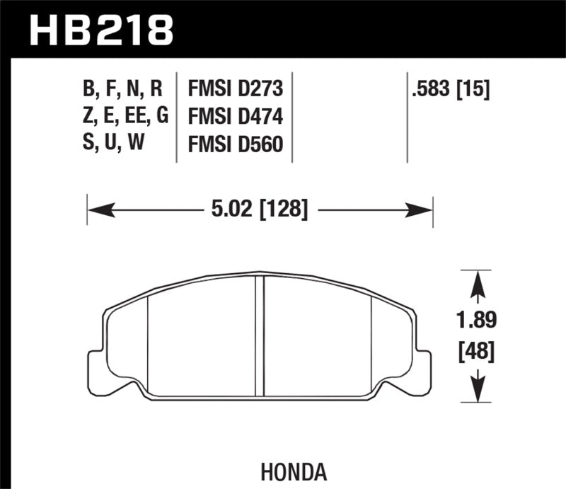Hawk 1984-1985 Honda Accord Coupe 1800 LX 1.8 HPS 5.0 Front Brake Pads | hawk-1984-1985-honda-accord-coupe-1800-lx-1-8-hps-5-0-front-brake-pads | Brake Pads - Performance | Hawk Performance