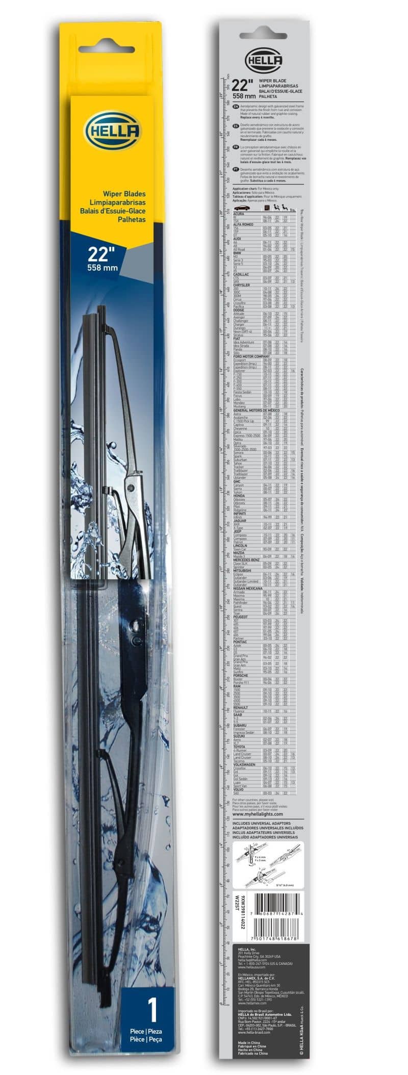 Hella Standard Wiper Blade 22in - Single | hella-standard-wiper-blade-22in-single | Exterior Trim | Hella