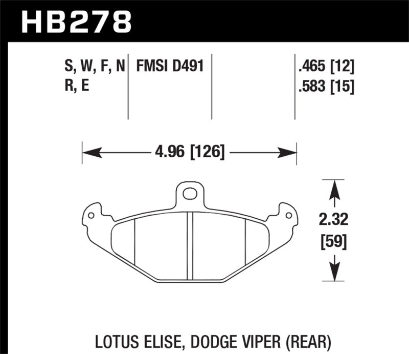 Hawk 05 Lotus Elise HP+ Street Rear Brake Pads | hawk-05-lotus-elise-hp-street-rear-brake-pads | Brake Pads - Performance | Hawk Performance