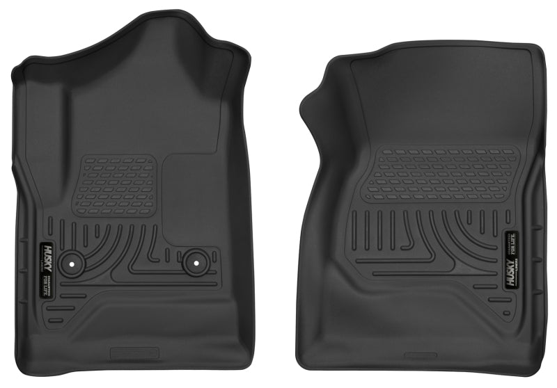 Husky Liners 14-17 Chevrolet Silverado 1500 Standard Cab X-Act Contour Black Front Floor Liners | husky-liners-14-17-chevrolet-silverado-1500-standard-cab-x-act-contour-black-front-floor-liners | Floor Mats - Rubber | Husky Liners