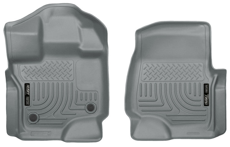 Husky Liners 15 Ford F-150 Super/Super Crew Cab WeatherBeater Grey Front Floor Liners | husky-liners-15-ford-f-150-super-super-crew-cab-weatherbeater-grey-front-floor-liners | Floor Mats - Rubber | Husky Liners