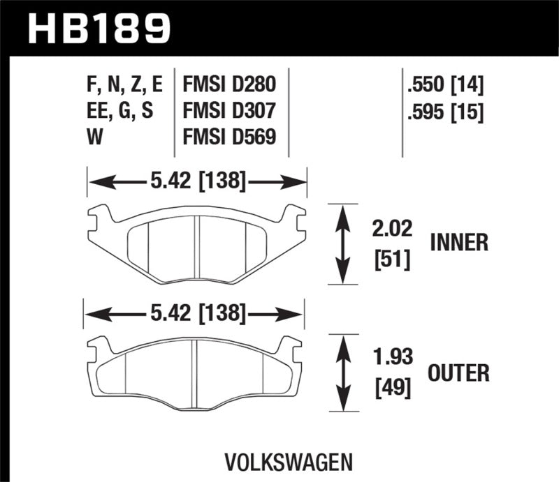 Hawk Blue 9012 Brake Pads Volkswagon | hawk-blue-9012-brake-pads-volkswagon | Brake Pads - Racing | Hawk Performance